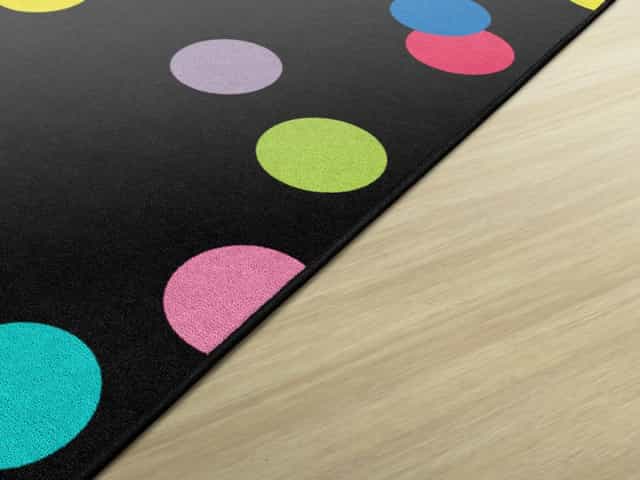 Just Teach Rainbow Polka Dots 7'6" X 12'